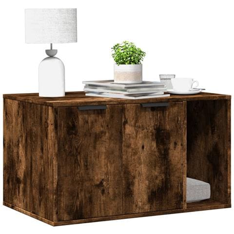 Recinto Lettiera Gatti Rovere Fumo 80x50x45 cm in Truciolato - Foto 2