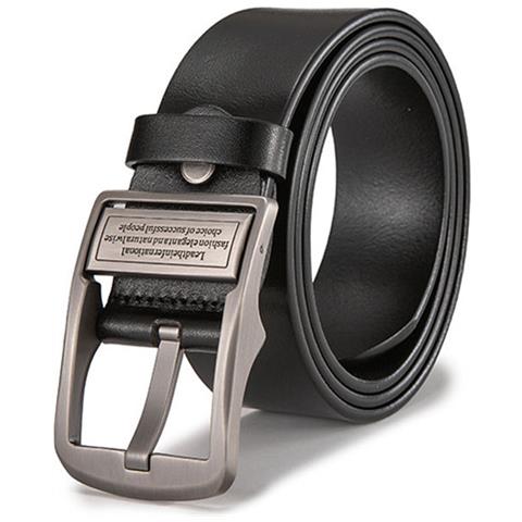 Cintura In Pelle Con Fibbia Ad Ardiglione Da Uomo (120 Cm) - Elegante E Resistente Black - Foto 2