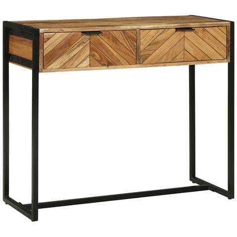 Tavolo Consolle 90x35x75 cm Legno Massello Acacia - Foto 2