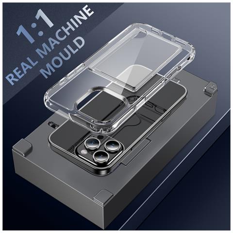 Custodia Trasparente In Acrilico Antiurto Con Slot Laterale Per Carte Compatibile Con Iphone 16 Pro Max - Foto 2
