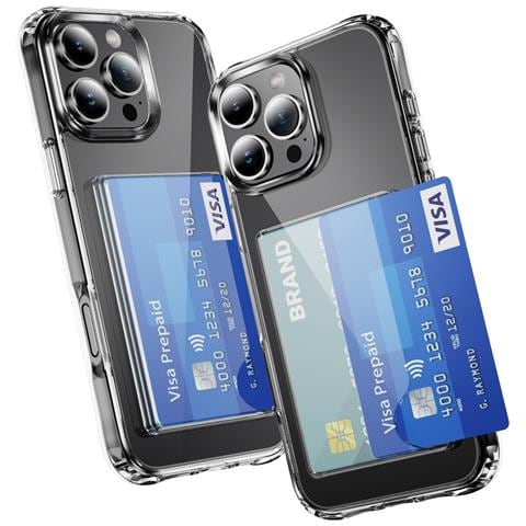 Custodia Trasparente In Acrilico Antiurto Con Slot Laterale Per Carte Compatibile Con Iphone 16 Pro Max - Foto 6