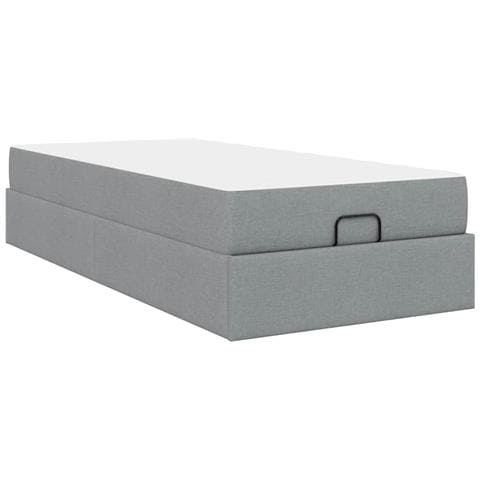 Struttura del letto Grigio chiaro 90 x 200 cm Tessuto - Foto 9