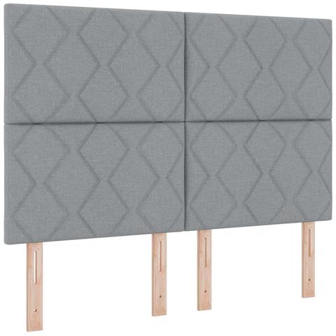 Letto a molle con materasso Grigio chiaro 160 x 200 cm Tessuto - Foto 1
