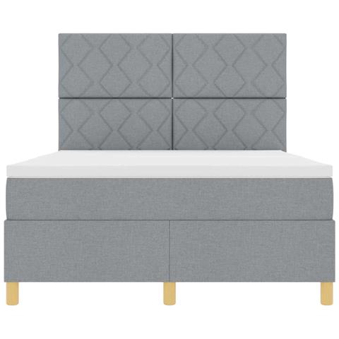 Letto a molle con materasso Grigio chiaro 160 x 200 cm Tessuto - Foto 9