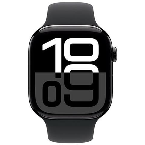 Watch Series 10 GPS Impermeabile 50m Always-On Retina LTPO3 2,0" 64GB Bluetooth 5.3 Wi-Fi UWB ECG Fitness Tracker 46mm Aluminium Nero Diamante con Cinturino Sportivo Nero M /L - Foto 1