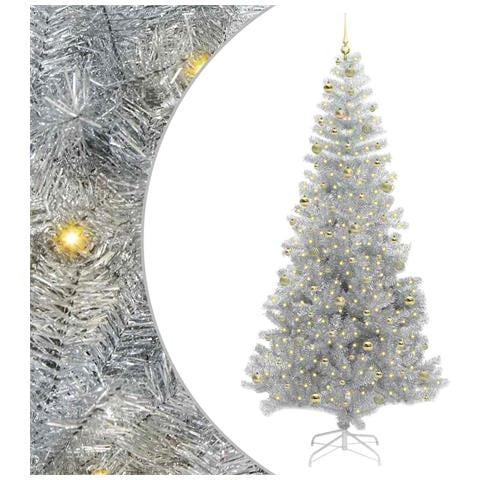 Albero di Natale con 300 LED con supporto Argento 240 cm PET - Foto 1