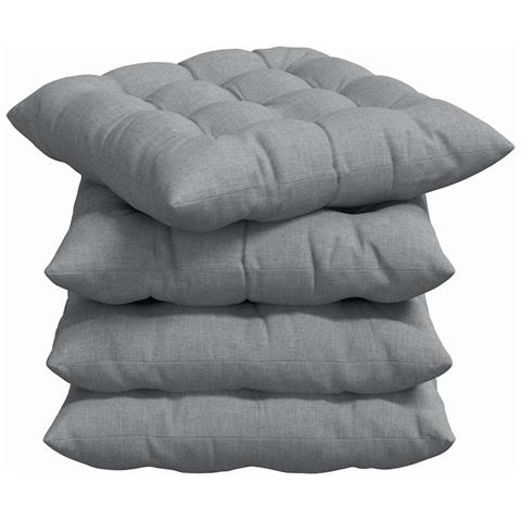 Cuscini per Seduta 2 pcs Grigio chiaro 40 x 40 x 6 cm Tessuto - Foto 1