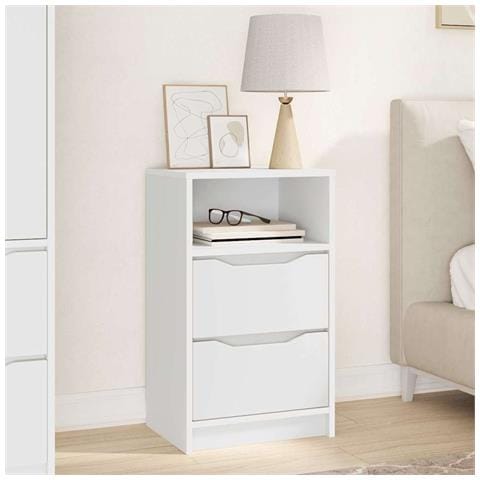 Comodino con cassetto Bianco 40 x 30 x 467 cm Legno multistrato - Foto 2