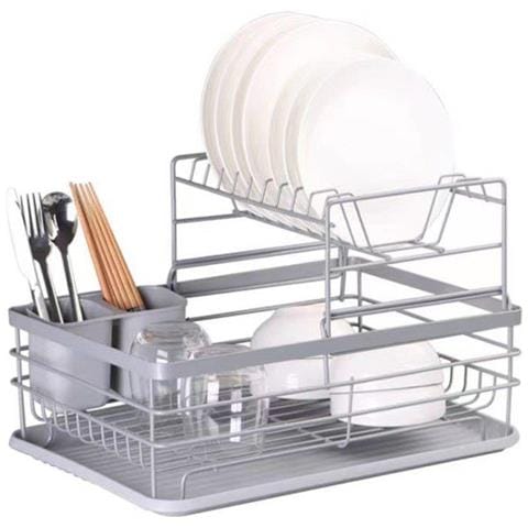 Asciugapiatti in metallo E-8086 con scolapiatti e vassoio - Foto 1