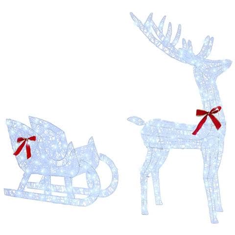 Slitta trainata da renna Bianco freddo 70 x 26 x 128.5 cm - Foto 1