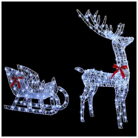 Slitta trainata da renna Bianco freddo 70 x 26 x 128.5 cm - Foto 2