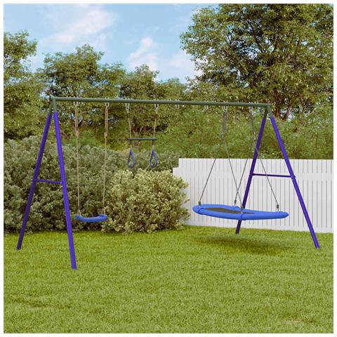 Set Gioco da Esterno con Altalena Trapezio e Altalena Nido - Foto 2