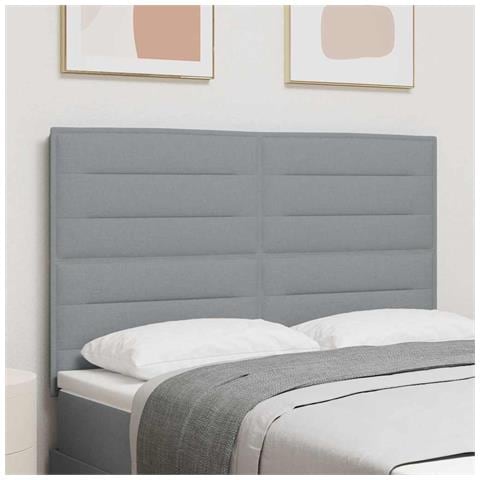 Testiera LED con testiera Grigio chiaro 160 cm Poliestere - Foto 2