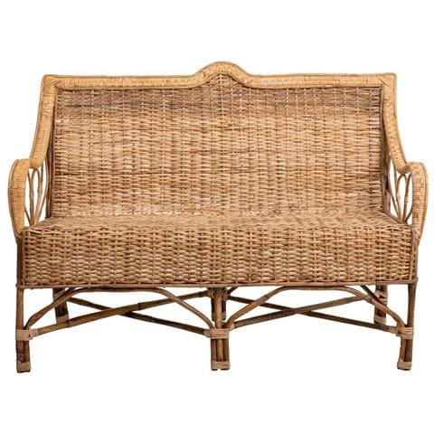 Divano In Bambù E Rattan Marrone 130x48x99h - Foto 2