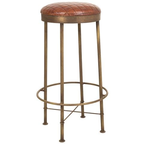 Sgabello Metallo Marrone 41x41x82h Cm - Foto 1