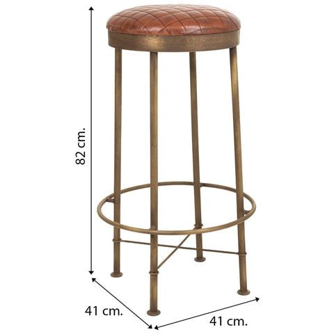 Sgabello Metallo Marrone 41x41x82h Cm - Foto 6
