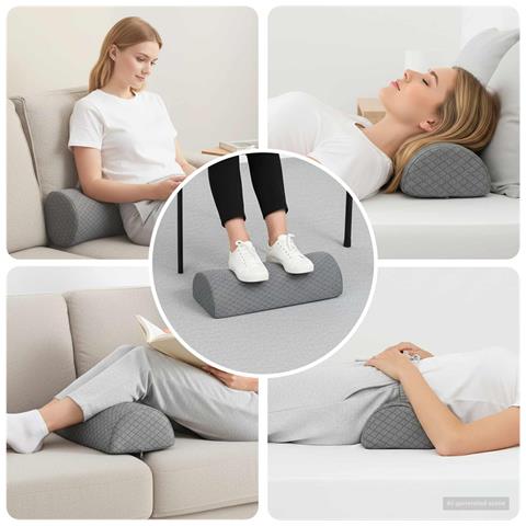 Cuscino per Gambe Grigio 52 x 20 x 11 cm Schiuma Memory - Foto 2
