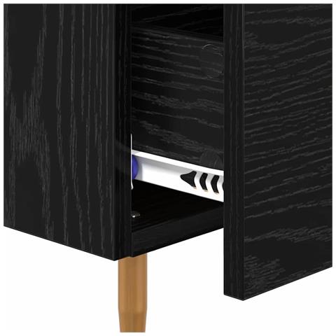 Armadio da Notte Rovere Nero 40 x 40 x 66 cm Legno multistrato - Foto 9