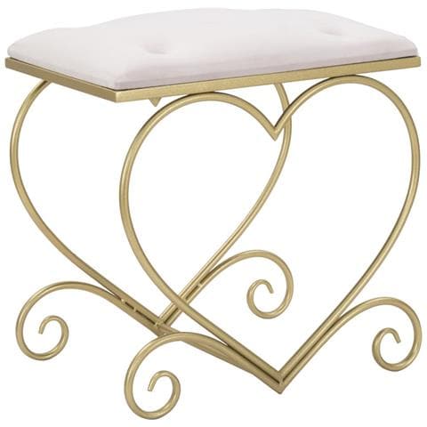 Sgabello Heart Rosa E Gold - 50 X 37,5 X H 51,5 Cm - Foto 1