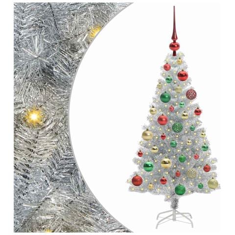 Albero di Natale con 150 LED con supporto Argento 120 cm PET - Foto 1