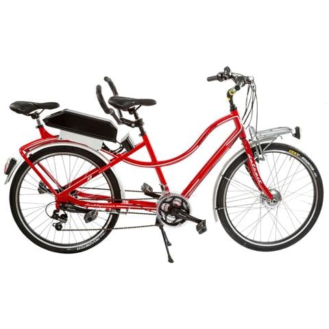 Bici E-bike A Due Posti Misura 26 Cambio 21v E-tandem26 Motore E Batteria Ansmann 250w 36v 11.6ah Bibici In Alluminio - 47 Rosso - Foto 1