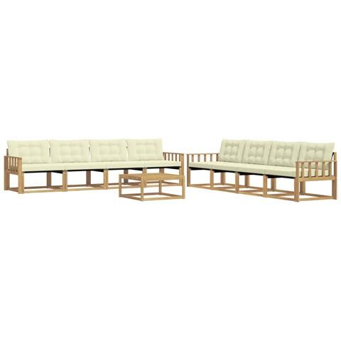 Set di divani da esterno 9 pcs Bianco e Crema 79 x 79 x 37 cm - Foto 1