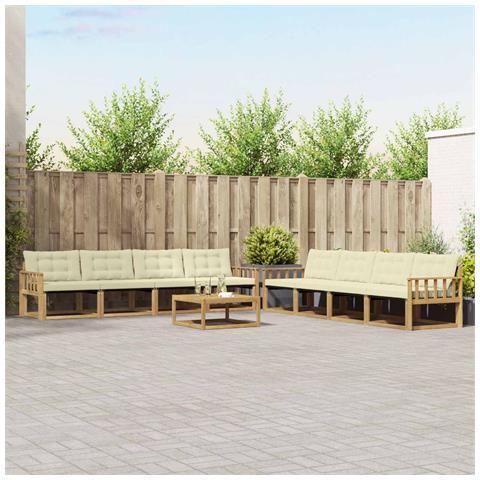 Set di divani da esterno 9 pcs Bianco e Crema 79 x 79 x 37 cm - Foto 2