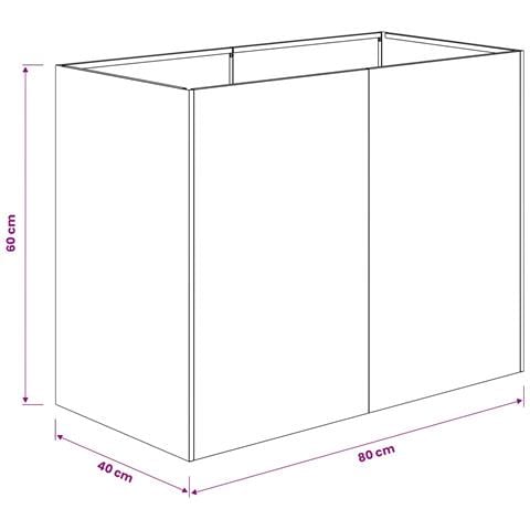 Vaso da giardino Argento 80 x 40 x 60 cm Acciaio Inox - Foto 8