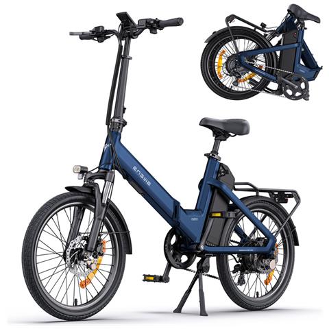 O20 Boost Bici elettrica pieghevole, motore 250W, batteria 48V 13,5Ah, autonomia massima 120 km, velocità massima 25 km /h, sensore di coppia, ideale per pendolari urbani e viaggi in treno, colore blu - Foto 1