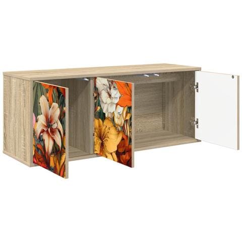 Mobile TV da Parete GENNEP 102 x 33 x 40 cm Rovere Sonoma - Foto 2