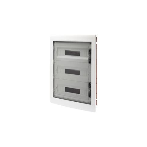 Quadro Di Distribuzione Con Pannelli Finestrati E Telaio Estraibile Porta Trasparente Fumé (18x3) 54 Moduli Ip40 - Foto 2