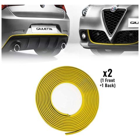 Profilo Giallo Adesivo per Dam Paraurti Full Anteriore + Posteriore Alfa Giulietta con Biadesivo 3M APT - Foto 1