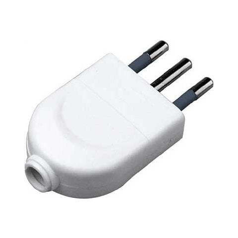 Spina Elettrica 10a 2p+t Standard Italiano Con Uscita Cavo Dritta Colore Bianco - Sku 8717 - Foto 1