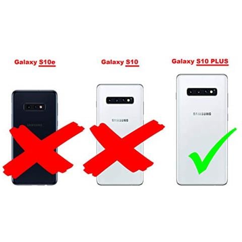 Custodia Compatibile Con Samsung Galaxy S10 Plus In Nero Di Notte - Coperchio Protettiva Con Chiusura Magnetica, Funzione Stand E Tasca Per Le Carte - Foto 2