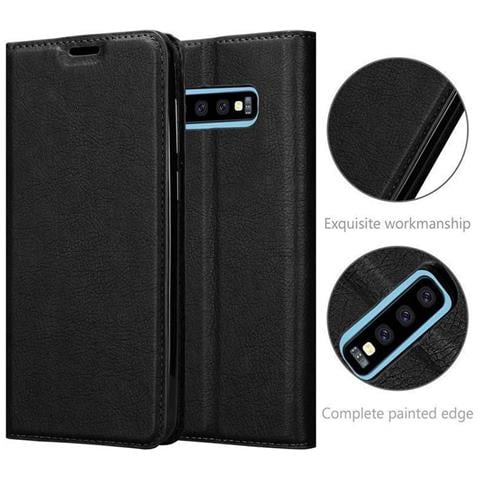 Custodia Compatibile Con Samsung Galaxy S10 Plus In Nero Di Notte - Coperchio Protettiva Con Chiusura Magnetica, Funzione Stand E Tasca Per Le Carte - Foto 10