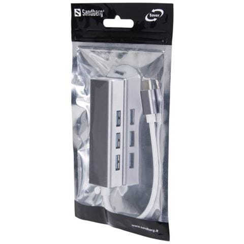Usb-c To 4 X Usb 3.0 Hub Saver (usb-c To 4 X Usb 3.0 Hub Saver - Usb-c To 4 X Usb 3.0 Hub - Saver, Usb 2.0 Type-c, Usb 3.2 Gen 1 [3.1 Gen 1] Type-a, Silver, Aluminum, 1 - Warranty: 60m)  - Foto 2
