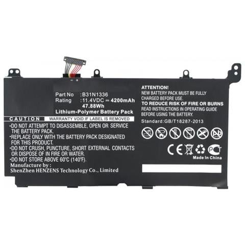 Mbxas-ba0034 Ricambio Per Laptop Batteria (laptop Battery For Asus 48wh - Li-pol 11.4v 4200mah Black, - 48wh L - Foto 1