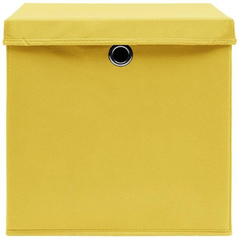 Scatole con Coperchi 10pz Gialle 32x32x32 cm Tessuto - Foto 2