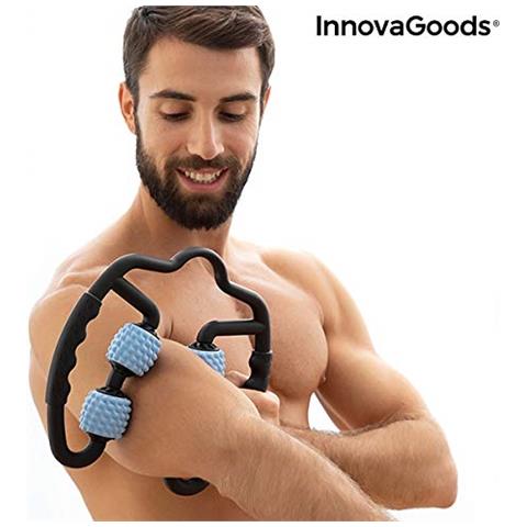 Innovagoods - Massaggiatore Muscolare Con Rulli Rolax, Adulti, Unisex, Nero, Blu, 25 X 27 X 5 Cm - Foto 5