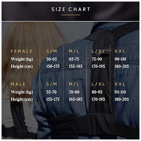 Svedese Postura Flexi Imbracatura Per Postura Unisex - Adulto, Nero, M / L - Foto 2