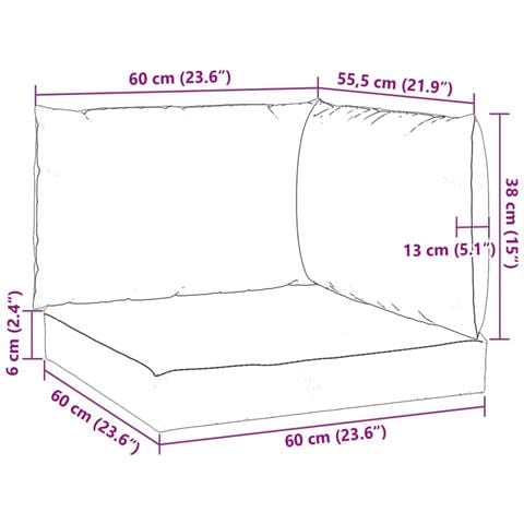 Cuscini per Pallet 3 pz Azzurro in Tessuto Oxford - Foto 2