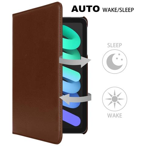 Cadorabo Custodia Per Tablet Compatibile Con Apple Ipad Mini 6 (8.3 Zoll) In Bruno Fungo - Coperchio Protettivo Senza Auto Wake Up, Con Funzione Stand E Chiusura A Fascia Elastica - Foto 2