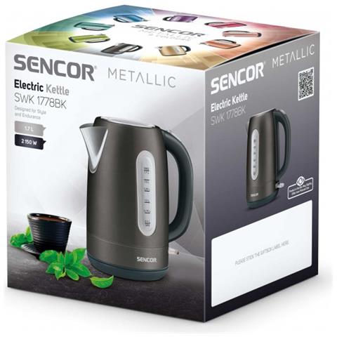 Bollitore Elettrico con Capacità 1.7 Litri Potenza 2150 W Colore Nero - Foto 5