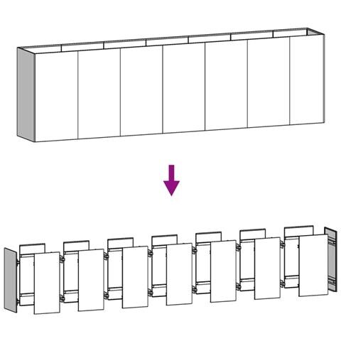 Fioriera Rialzata da Giardino 280x40x80 cm in Acciaio Corten - Foto 2
