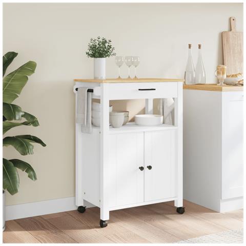 Carrello Da Cucina Monza 60x40x90 Cm In Legno Massello Di Pino - Foto 3