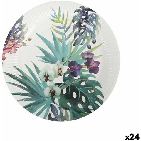 Set Di Piatti Algon Monouso Cartone Tropicale 3 Pezzi 28 Cm (24 Unità) - Foto 1