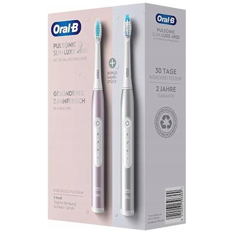 Oral-b Pulsonic Slim Luxe 4900 Platino/oro Rosa Incl. 2ã‚â° Manipolo 396369 - Foto 1