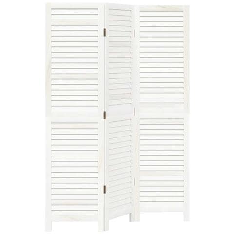 Divisorio Ambienti 3pannelli Bianco Legno Massello Di Paulownia - Foto 1