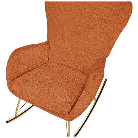 Sedia A Dondolo Bouclé Arancione Anaset - Foto 2