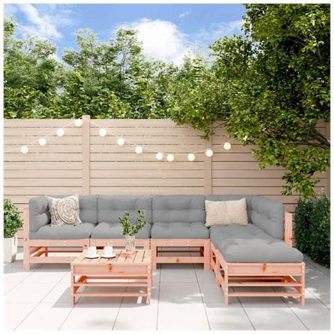 Set Salotto Da Giardino 7 Pz In Legno Massello Di Douglas - Foto 1